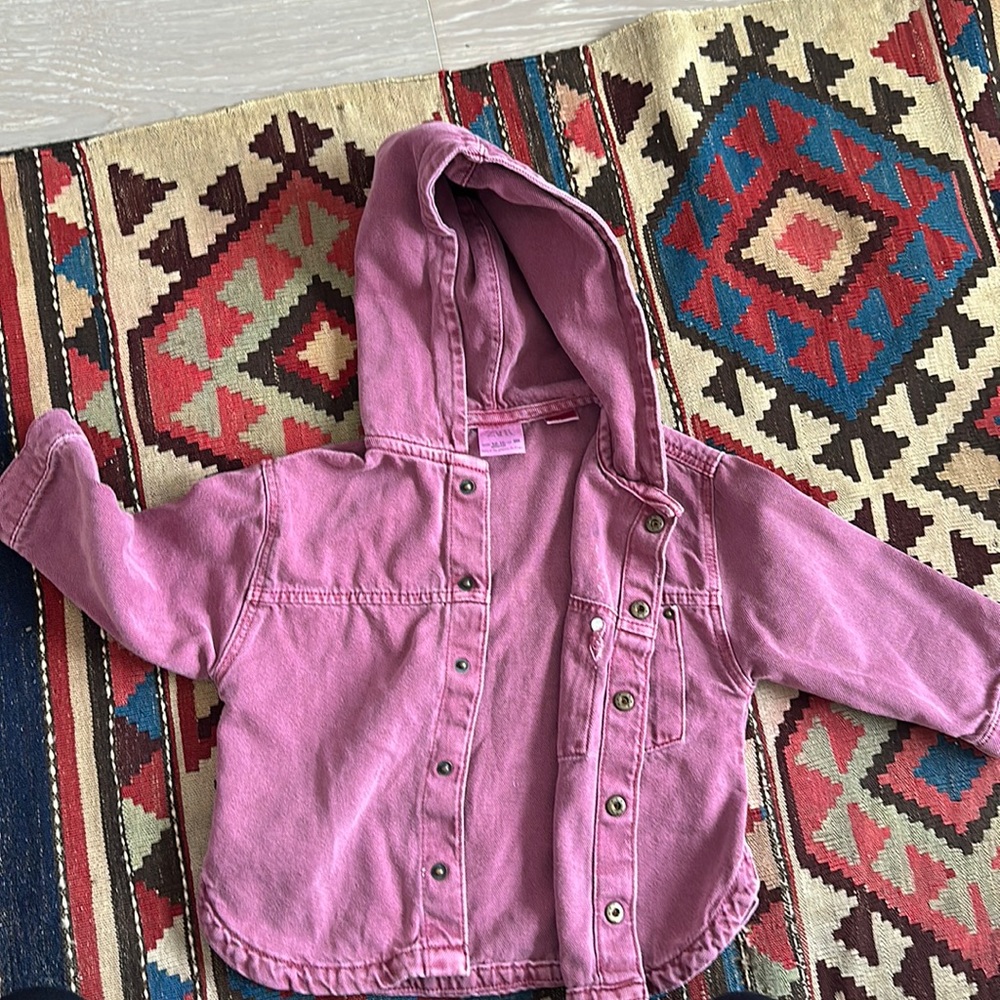 Zara Children’s Jean Overshirt with Hood Size 12-18 months